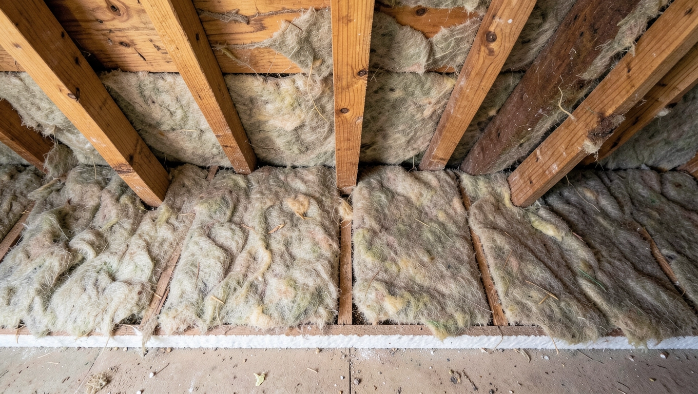 Izolacja wełną z pustką pod legarami na gruncie